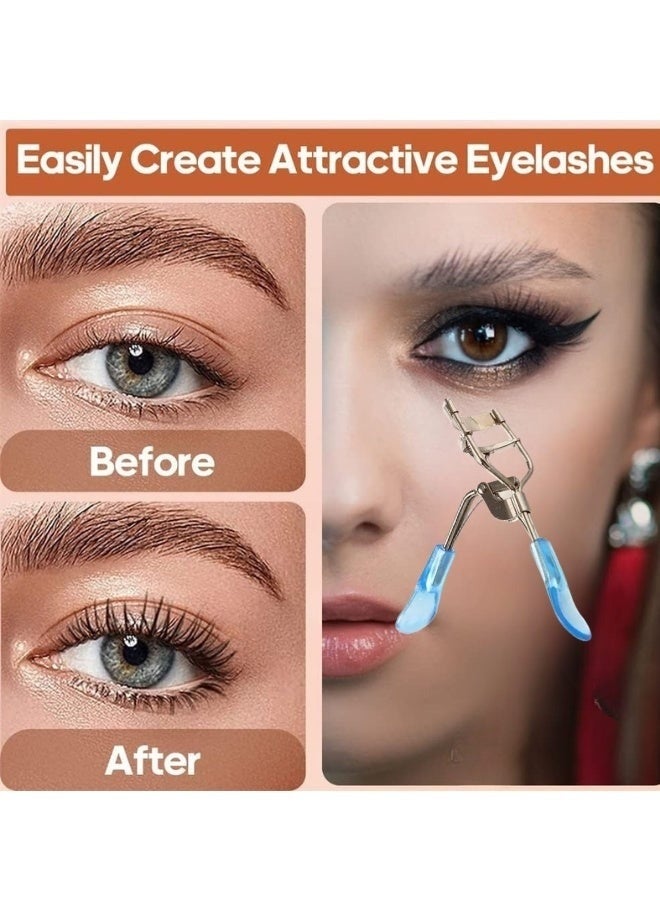 أداة تجعيد الرموش الاحترافية من المعدن والأكريليك – مقبض مريح يناسب جميع أشكال العيون – أداة مكياج عالية الجودة لتجعيد الرموش بسهولة وأمان – مثالية للمبتدئين والمحترفين للحصول على رموش طبيعية وجذابة تدوم طوال اليوم أزرق - Image 3